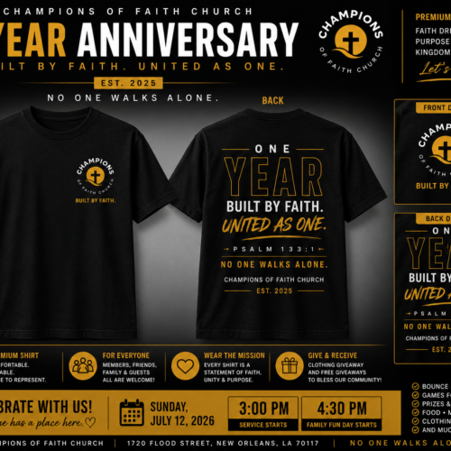 Built By Faith | 1-Year Anniversary Tee