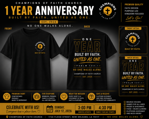 Built By Faith | 1-Year Anniversary Tee